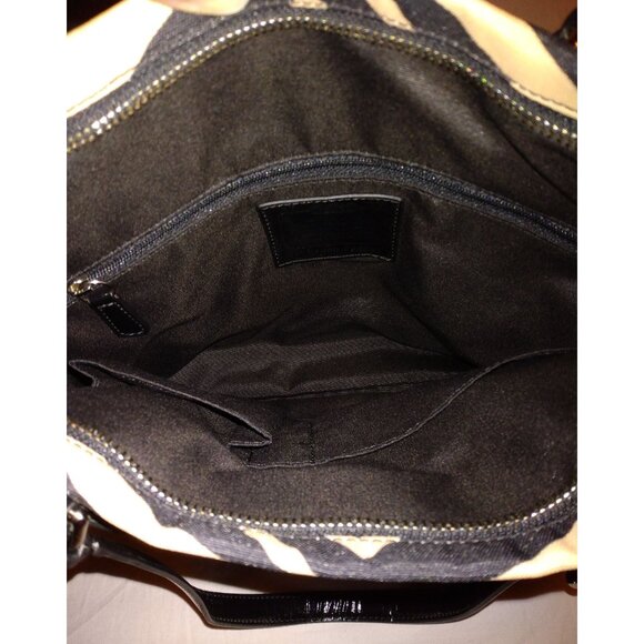 Coach Zebra Print Canvas Tote Purse K1380-F23283 Black and Tan - Picture 10 of 13